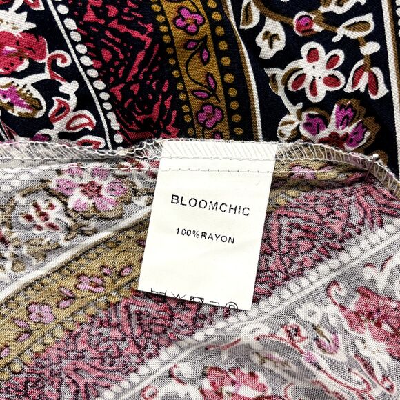 BloomChic Dress Plus Size 1X 14 16 Black white Stripe Short Sleeve V Neck Pocket - Picture 13 of 16